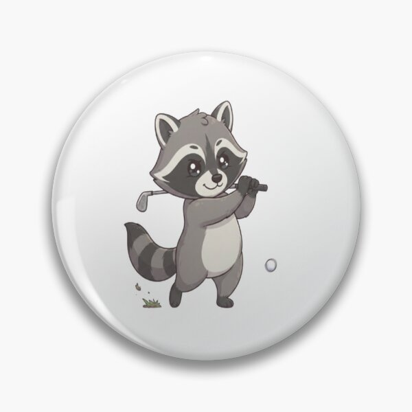 Item preview, Cute Raccoon Golfer Swinging Club designed and sold by Ella_Sketch.