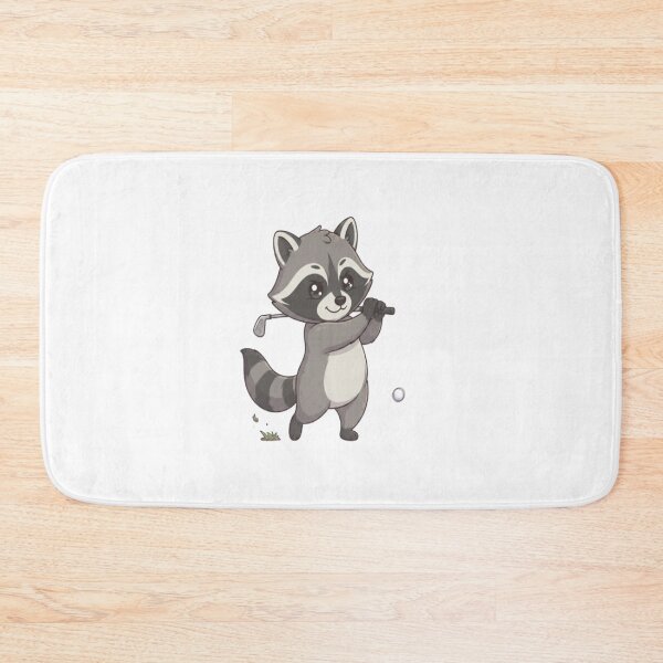 Item preview, Cute Raccoon Golfer Swinging Club designed and sold by Ella_Sketch.