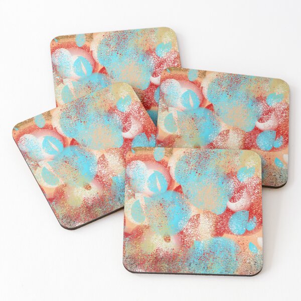Item preview, Abstract Art in Aqua-Blue and Red with Accents designed and sold by Jessielee72.
