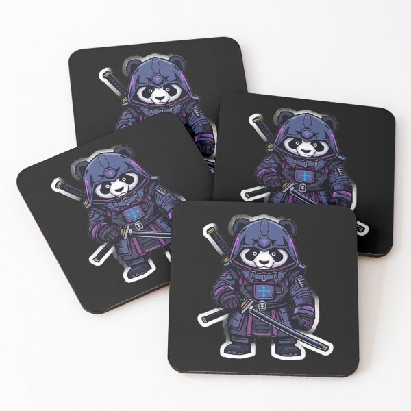 Item preview, Cyber Samurai Panda Futuristic Neon Vector Art Sticker designed and sold by Altospecial.