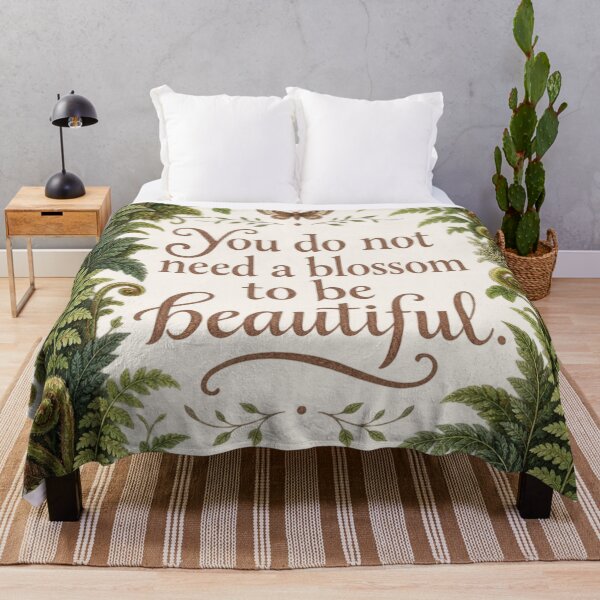 Item preview, You Do Not Need A Blossom Vintage Fern Botanical Quote Print designed and sold by QCena.