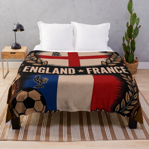 Item preview, England vs France Retro Football Art Poster designed and sold by Nexus Space.