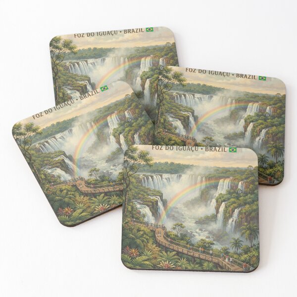 Item preview,  Iguaçu Falls – Vintage Brazil Travel Poster designed and sold by ElartedeNoel.