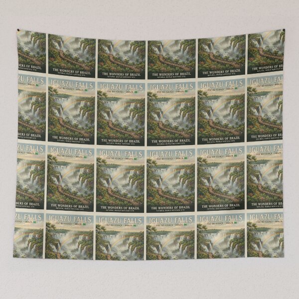 Item preview,  Iguaçu Falls – Vintage Brazil Travel Poster designed and sold by ElartedeNoel.