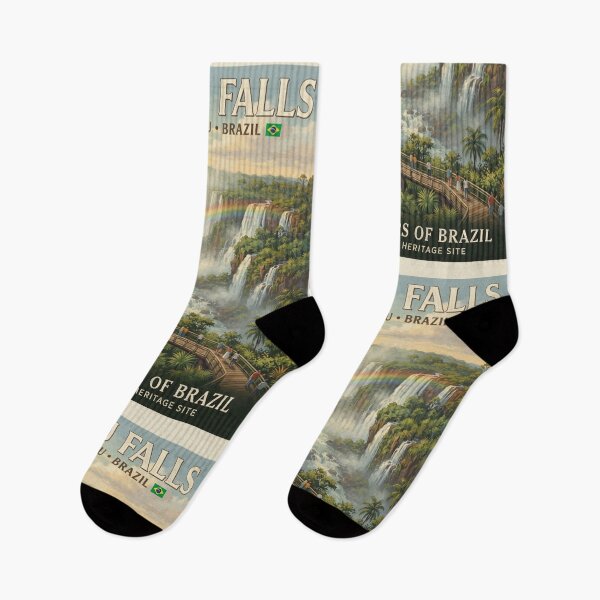 Item preview,  Iguaçu Falls – Vintage Brazil Travel Poster designed and sold by ElartedeNoel.