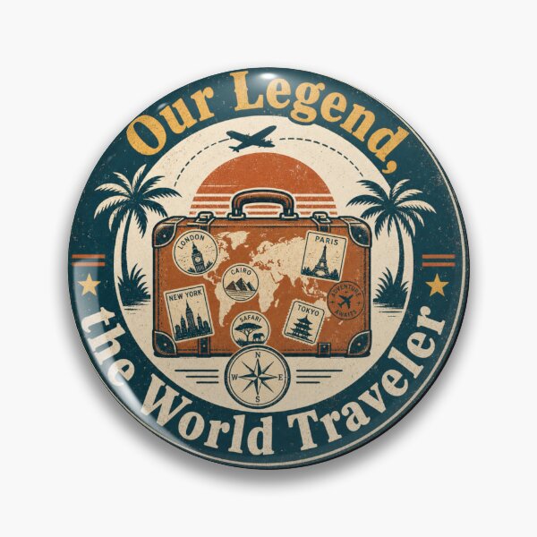 Item preview, Our Legend The World Traveler Shirt, Retro Travel Badge T-Shirt, Vintage Suitcase Design, Adventure Gift for Travelers, Wanderlust Tee designed and sold by EpicInks24.