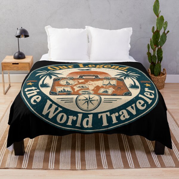 Item preview, Our Legend The World Traveler Shirt, Retro Travel Badge T-Shirt, Vintage Suitcase Design, Adventure Gift for Travelers, Wanderlust Tee designed and sold by EpicInks24.