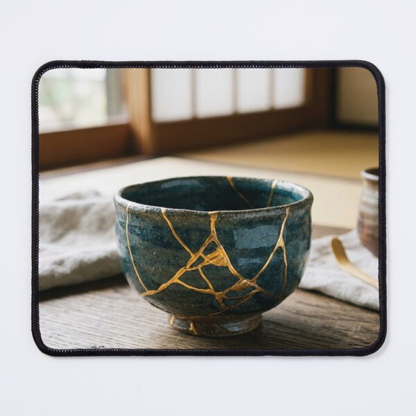 Item preview, Kintsugi Bowl in Studio Setting - Japanese Home Decor Art designed and sold by Purrfecta.