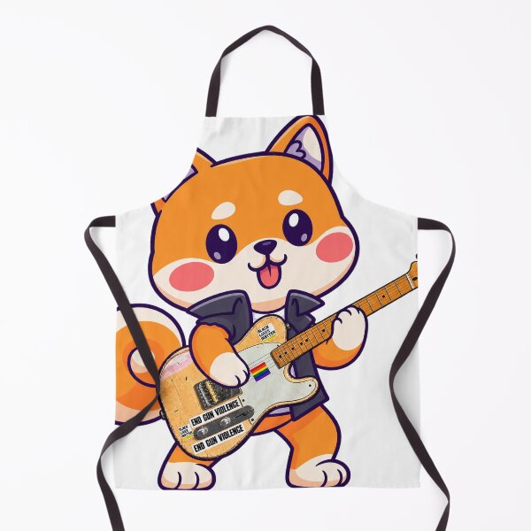 Item preview, cute shiba inu playing electric guitar styles designed and sold by Donald-Bryantt.