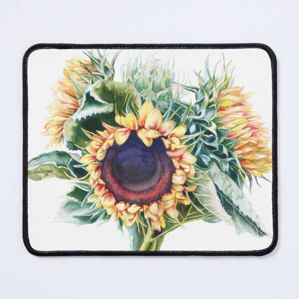 Item preview, Realistic sunflower watercolor summer botanical flower art designed and sold by art-tee-ua.
