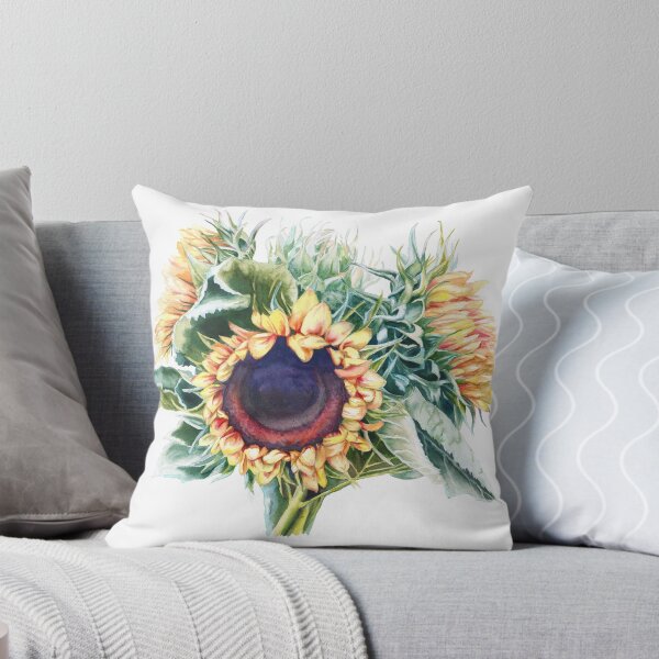 Item preview, Realistic sunflower watercolor summer botanical flower art designed and sold by art-tee-ua.