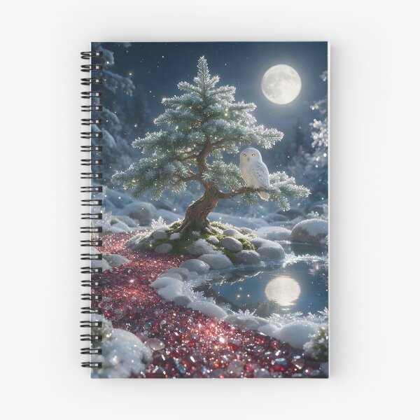 Item preview, January Garnet Zen Garden – Snowy Owl Moon Crystal Art designed and sold by Roanemermaid.