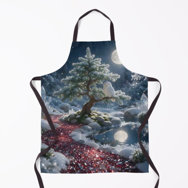Item preview, January Garnet Zen Garden – Snowy Owl Moon Crystal Art designed and sold by Roanemermaid.