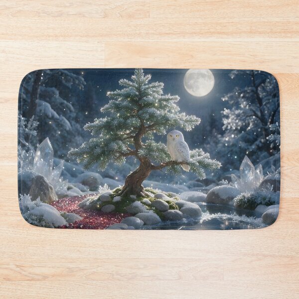 Item preview, January Garnet Zen Garden – Snowy Owl Moon Crystal Art designed and sold by Roanemermaid.