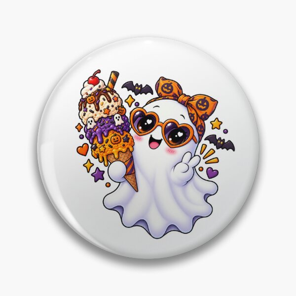 Item preview, Cute Halloween Ice Cream Ghost designed and sold by The Cutting Room.