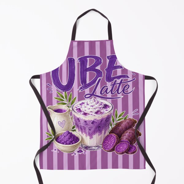 Item preview, Ube Latte | Purple Yam Iced Coffee & Striped Café Design designed and sold by UUniqueIImprint.