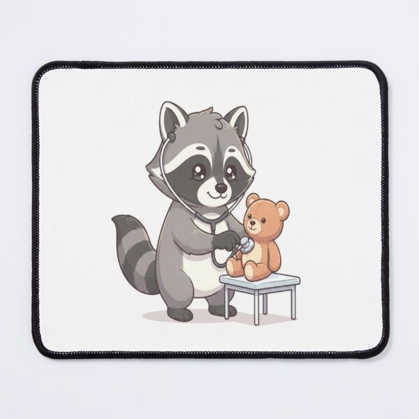 Item preview, Cute Raccoon Doctor Examining Teddy designed and sold by Ella_Sketch.