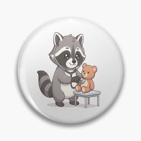 Item preview, Cute Raccoon Doctor Examining Teddy designed and sold by Ella_Sketch.
