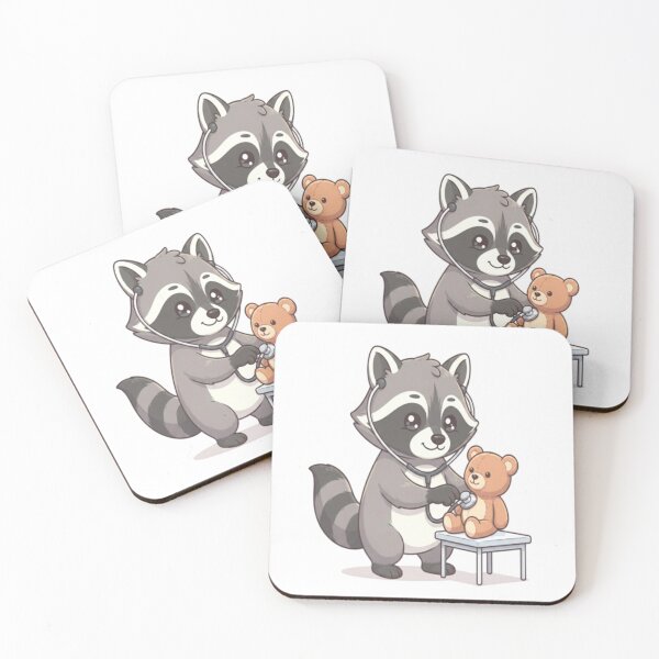 Item preview, Cute Raccoon Doctor Examining Teddy designed and sold by Ella_Sketch.
