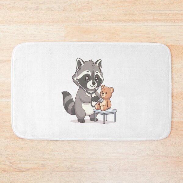 Item preview, Cute Raccoon Doctor Examining Teddy designed and sold by Ella_Sketch.