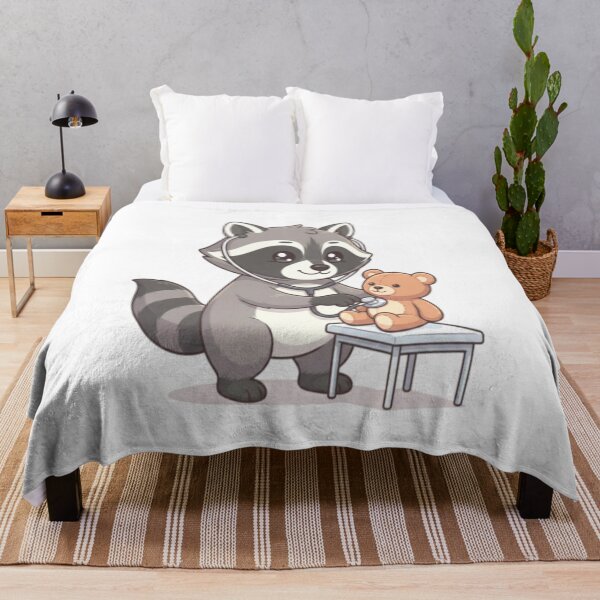 Item preview, Cute Raccoon Doctor Examining Teddy designed and sold by Ella_Sketch.