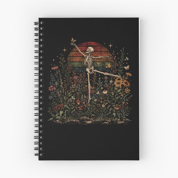 Item preview, Retro Dancing Skeleton Wildflower Meadow Vintage Gothic designed and sold by Moizento.