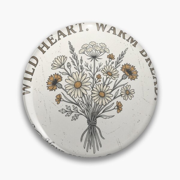 Item preview, Wild Heart Warm Bread Floral Badge Sticker designed and sold by TheWildLanding.