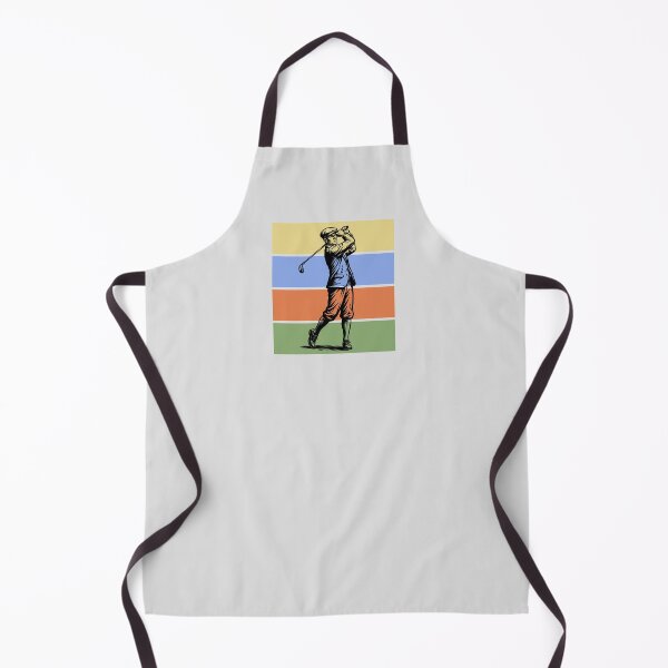 Item preview, Retro Golfer Swing Vintage Color Stripes Woodcut Linocut Art designed and sold by KiwiRider.