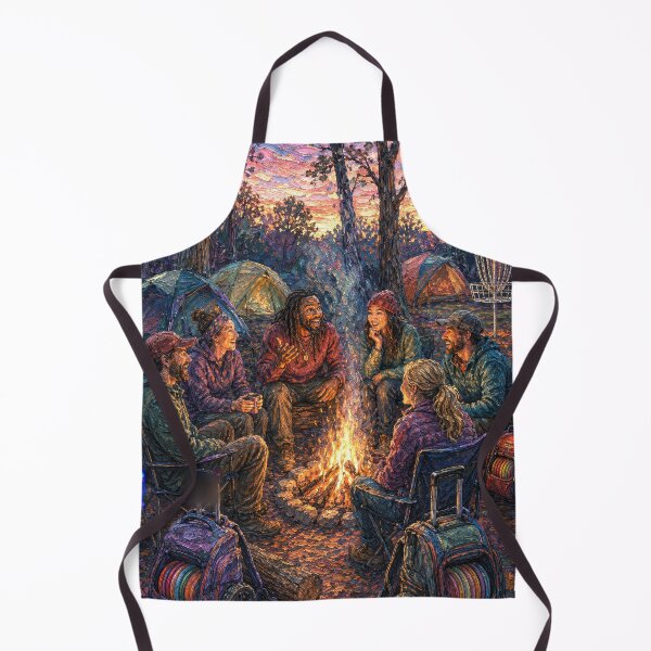 Item preview, Disc Golfers enjoying campfire experience designed and sold by DiscLula.