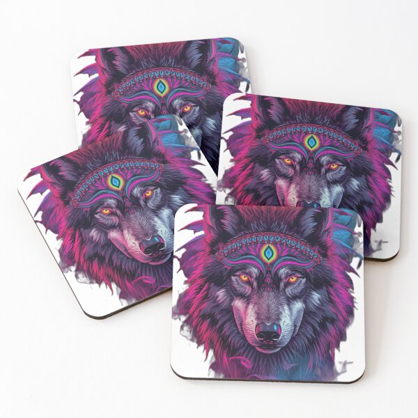 Item preview, Mystic Shamanic She Wolf Calm Tribal Portrait designed and sold by VisualVerseLab.