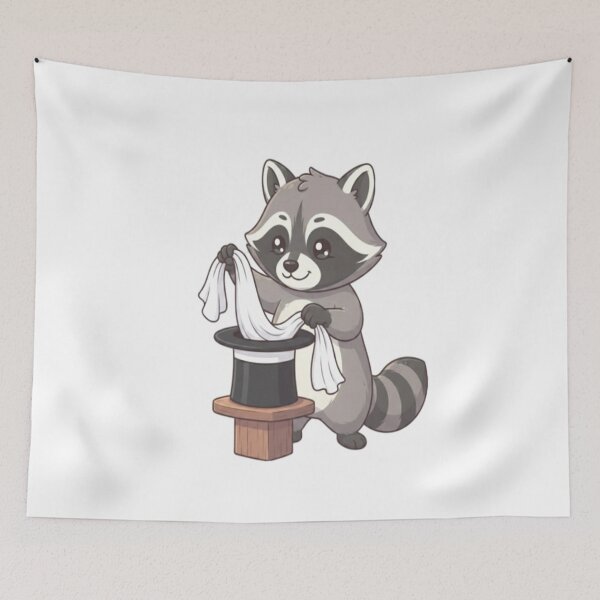 Item preview, Cute Raccoon Magician Pulling Cloth designed and sold by Ella_Sketch.