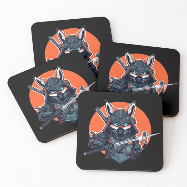 Item preview, Cyber Samurai Fox Futuristic Neon Vector Art Sticker designed and sold by Altospecial.