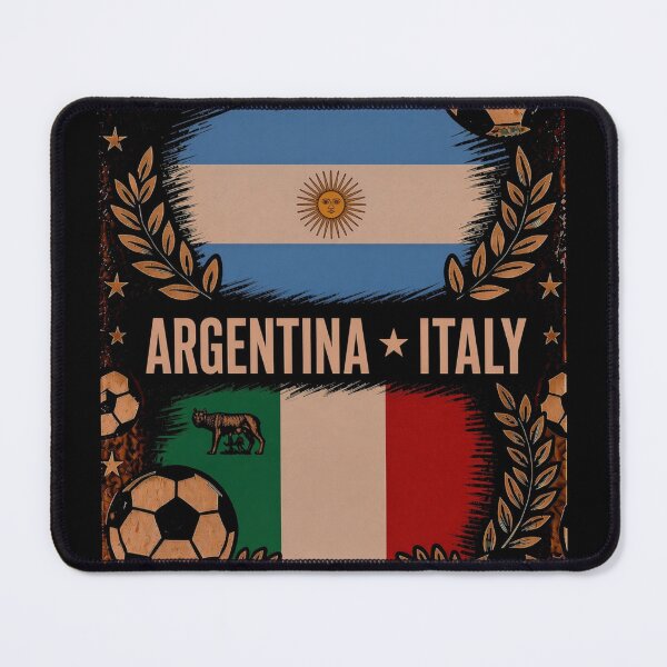 Item preview, Argentina vs Italy Retro Football Art Poster designed and sold by Nexus Space.