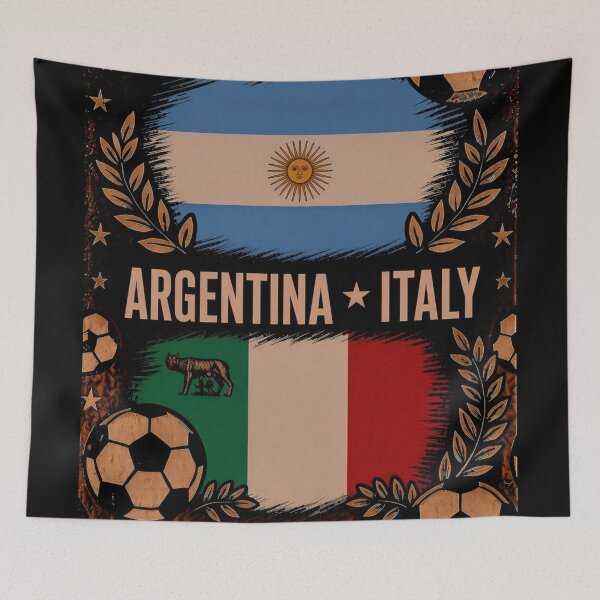 Item preview, Argentina vs Italy Retro Football Art Poster designed and sold by Nexus Space.