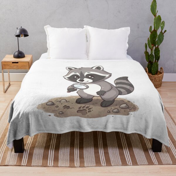 Item preview, Cute Raccoon Detective Inspecting Tracks designed and sold by Ella_Sketch.