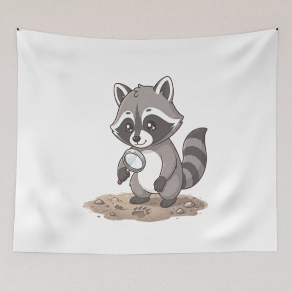 Item preview, Cute Raccoon Detective Inspecting Tracks designed and sold by Ella_Sketch.