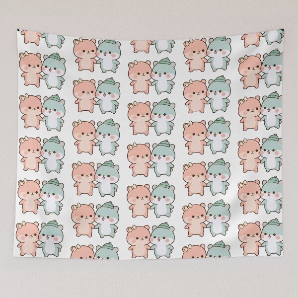Item preview, Kawaii Pastel Bears Holding Hands - Cute Wholesome Couple designed and sold by Cuddly-Critters.