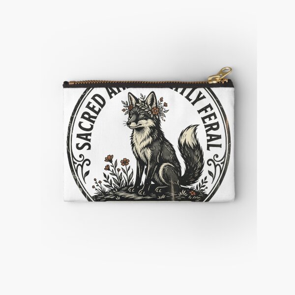 Item preview, Sacred and Slightly Feral Fox Badge Sticker designed and sold by TheWildLanding.