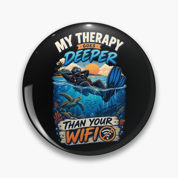 Item preview, Deep Sea Escape Scuba Diving Humor – Underwater Therapy designed and sold by SidTastic .