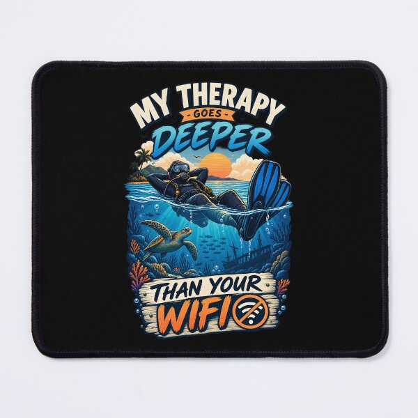 Item preview, Deep Sea Escape Scuba Diving Humor – Underwater Therapy designed and sold by SidTastic .