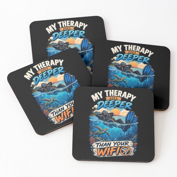 Item preview, Deep Sea Escape Scuba Diving Humor – Underwater Therapy designed and sold by SidTastic .