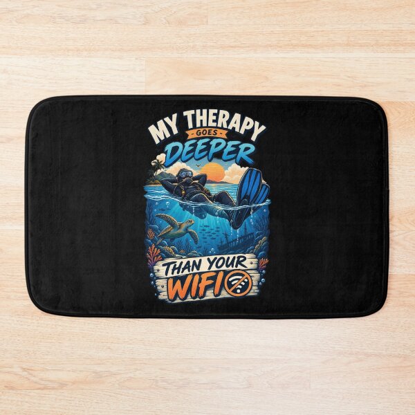 Item preview, Deep Sea Escape Scuba Diving Humor – Underwater Therapy designed and sold by SidTastic .