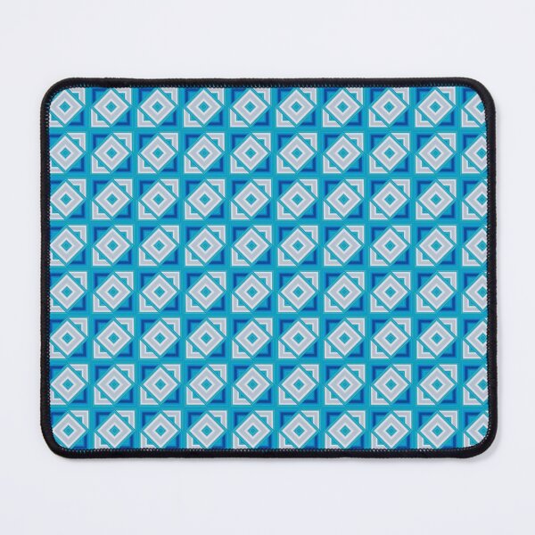 Item preview, Retro Blue Geometric Micro Tile Pattern — Coastal Eyelet Grid designed and sold by whimsiqueer.