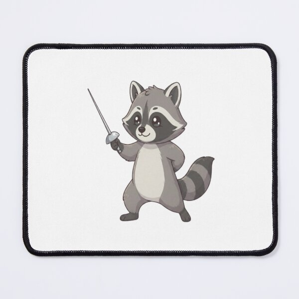 Item preview, Cute Raccoon Fencer Holding Sword designed and sold by Ella_Sketch.