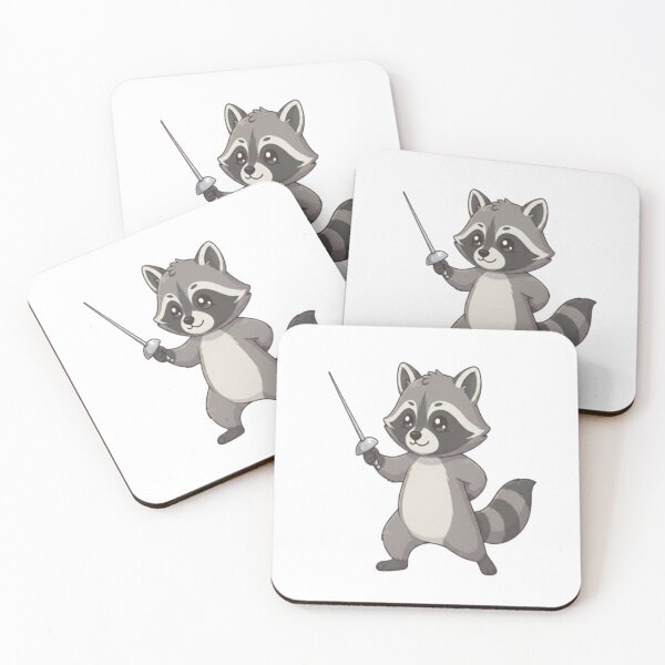 Item preview, Cute Raccoon Fencer Holding Sword designed and sold by Ella_Sketch.