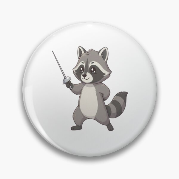 Item preview, Cute Raccoon Fencer Holding Sword designed and sold by Ella_Sketch.