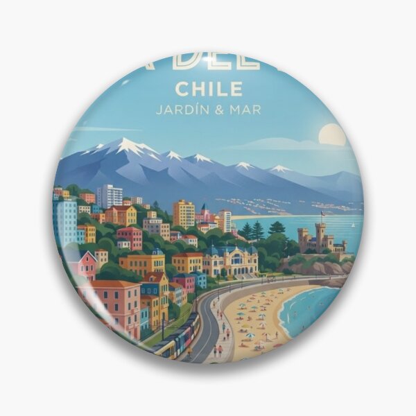Item preview,  Viña del Mar Chile Vintage Retro Travel Poster Art designed and sold by ElartedeNoel.