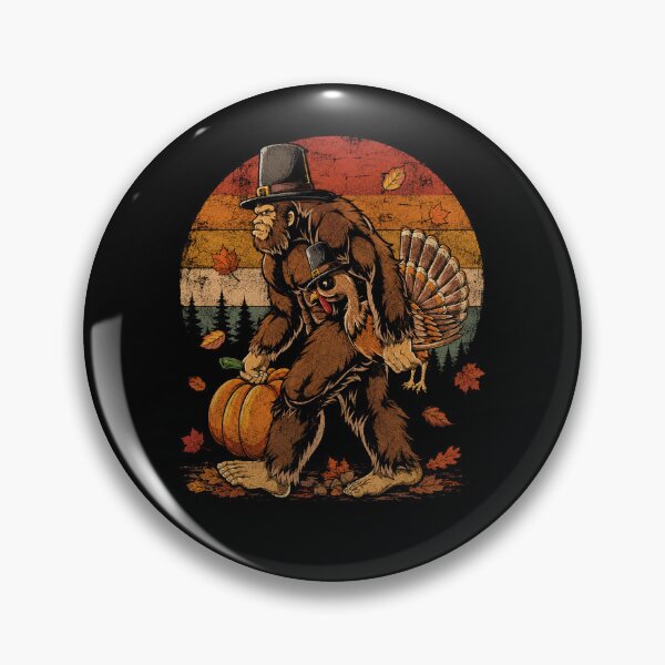 Item preview, Retro Bigfoot Turkey Thanksgiving Autumn Harvest Vintage  designed and sold by Moizento.