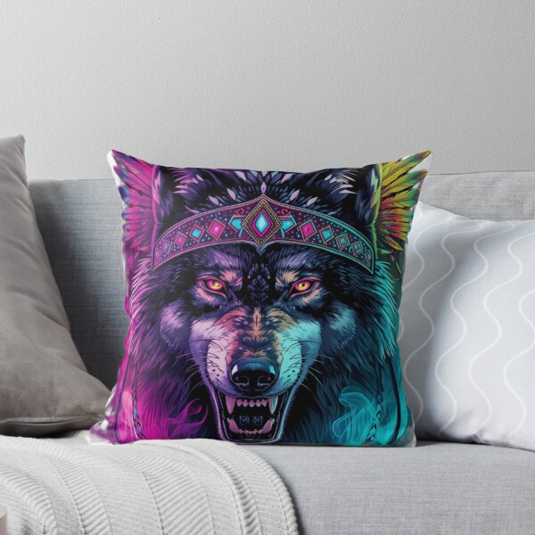 Item preview, Wild Psychedelic Shamanic Wolf Trippy Festival Art designed and sold by VisualVerseLab.