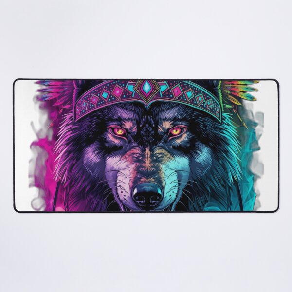 Item preview, Wild Psychedelic Shamanic Wolf Trippy Festival Art designed and sold by VisualVerseLab.